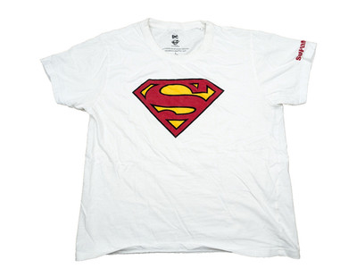 DC COMICS Superman T-Shirt Herren L 52/54 Weiß Logo Rot Jersey Hemd