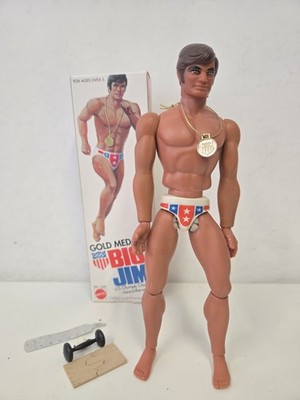 Vintage Mattel Gold Medal Big Jim Figur, mit custom repro  Box selten