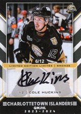 2023/24 Charlottetown Islanders Signatures Bronze - COLE HUCKINS [6/12]