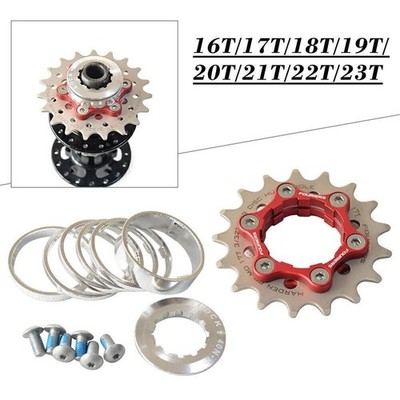 FOURIERS Gang Single Speed Zahnrad Fix auf Fahrrad Nabe Disc 16T-23T 17T+ Spacer