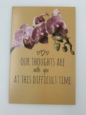 Sympathy Greeting Card Orchid Floral Thoughts Difficult Time
