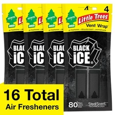 Little Trees Vent Wrap Black Ice Car Air Freshener - CHOOSE QTY
