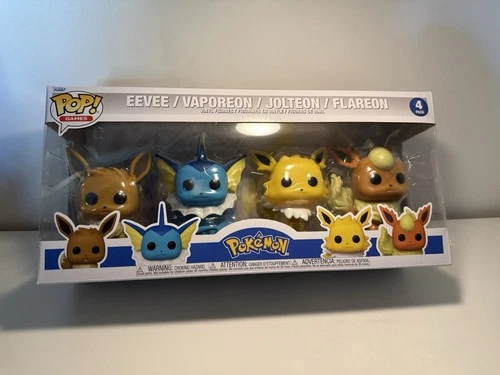 Funko Pop Pokemon Eevee Vaporeon Jolteon Flareon Eeveelutions 4-Pack