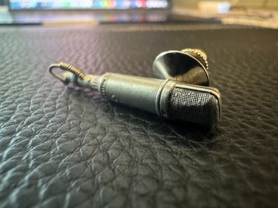 Vintage Future Primitive Neumann U87 Microphone Tie Tack Pin Pewter USA Rare