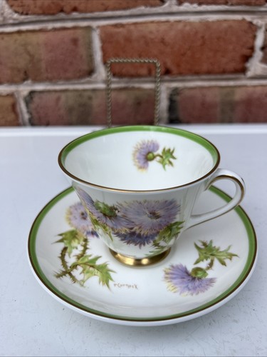 Royal Doulton Glamis Thistle LE Tea Cup & Saucer H4601 Signed England 1938 - Picture 4 of 18