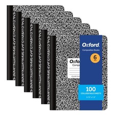 Composition Notebooks 6 Pack College Ruled 9.75"x7.5" 100 Sheets Black