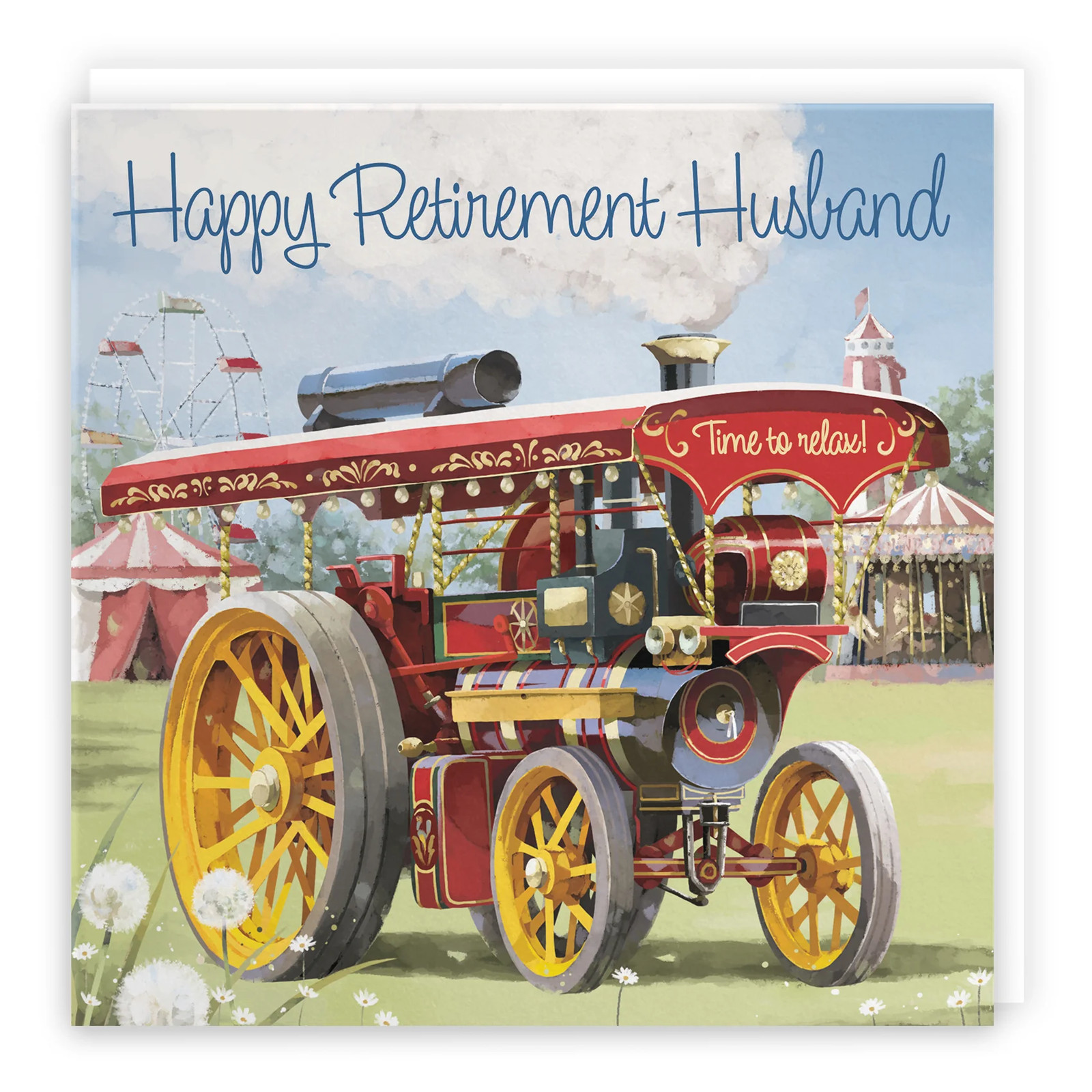 Husband Traction Engine Retirement Card Steam Tractor Milo's Gallery