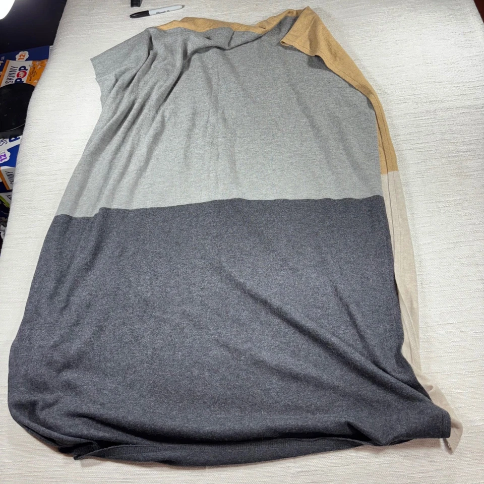 Chicos Colorblock Viaje Envoltura Tejido Chal Bufanda Lana Cachemira Mezcla Neutro Foto 3 de 4