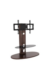 Image of Walnut TV stand with integrated wall mount for 32–65