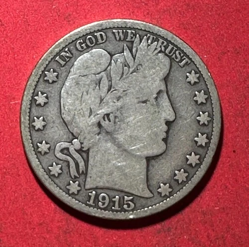 1915S US Barber SILVER Half Dollar "San Francisco" Mint! VG! Old US Coin!