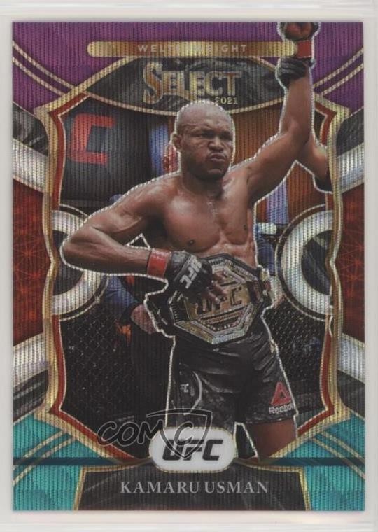 2021 Panini Select UFC Concourse Tri-Color Prizm Kamaru Usman #7 01ks