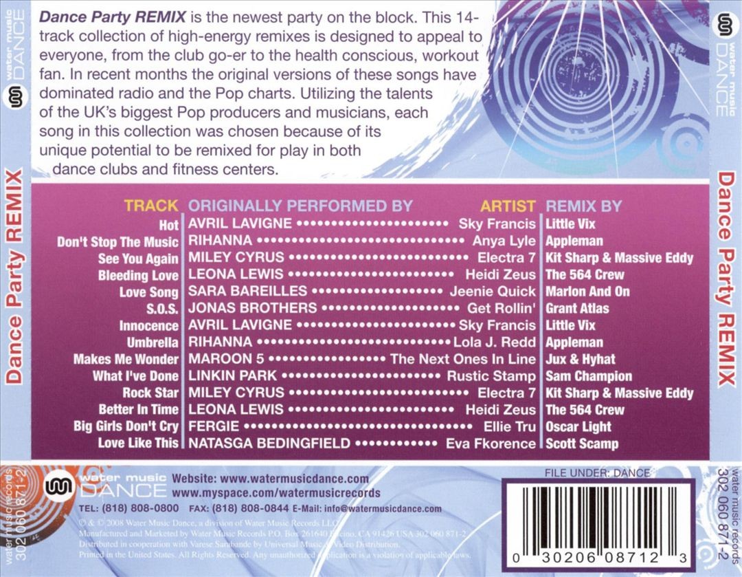 Various Artists Dance Party Remix New Cd