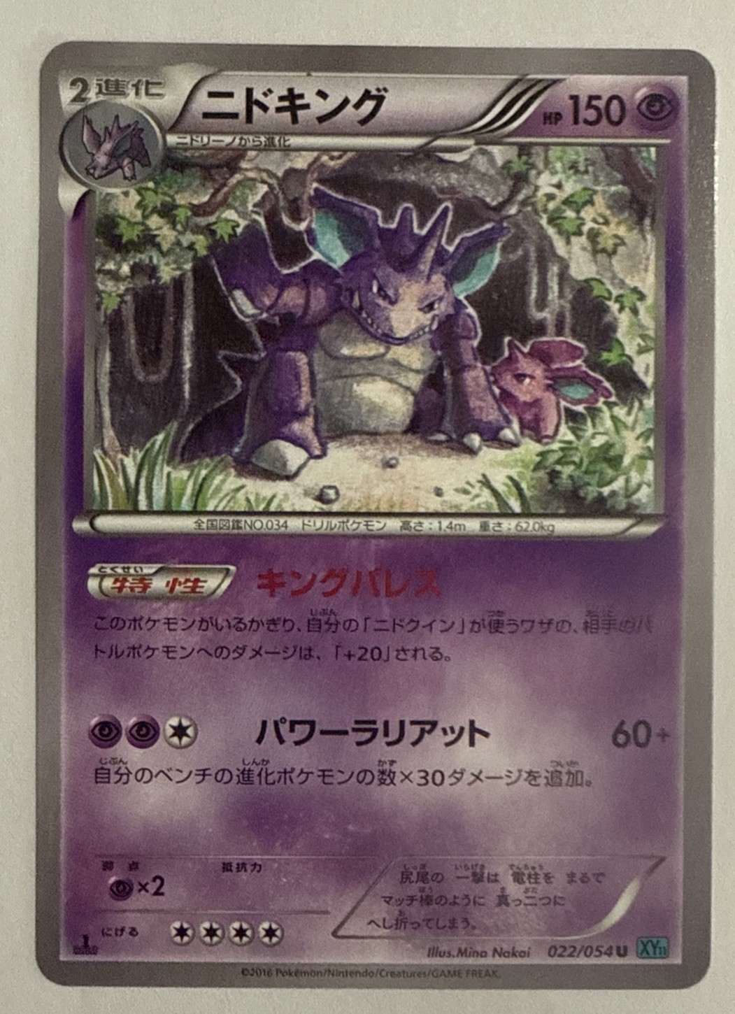 Nidoking 022/054 Japanese Cruel Traitor XY11 1st Edition Pokemon Card - NM