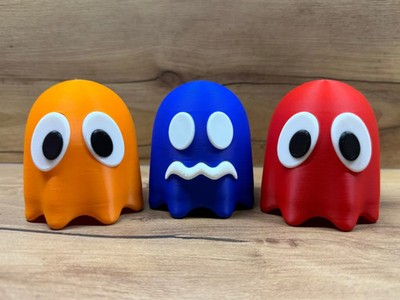 Pac-Man Ghost Figures Set of 3 Blinky Inky Clyde 3D Printed Retro Game Decor