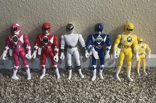 Vintage Mighty Morphin Power Rangers 8" Action Figures 1993 Bandai Lot of 5