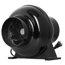 4 Inch 195 CFM Fan Inline Duct Air Vent Exhaust Booster Blower Low Noise Black