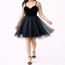 Motel Rocks Tera Black Velvet Mesh Tulle Dress Size M Prom Party New Tags