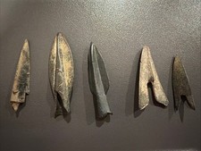 ANCIENT MONGOLIAN VARIOUS BRONZE ARROWHEADS SET OF 5