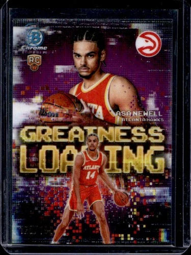 2025-26 Bowman Asa Newell Chrome Greatness Loading RC Fuchsia Refractor #/199