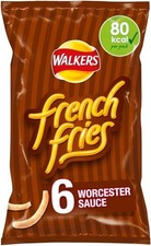 Walkers French Fries Worcester Sauce Multipack Snacks Crisps 6x18g Uk