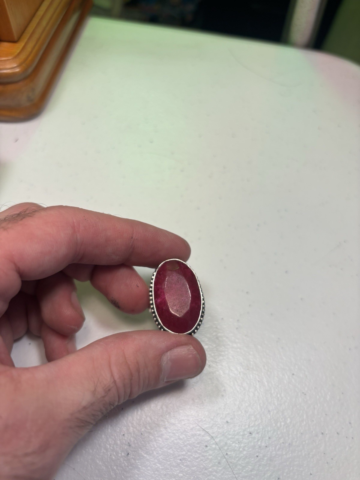 925 Sterling Silver Ruby Ring Size 9 Natural Ston… - image 2