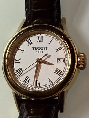 Tissot 1853 Carson Damen Uhr T085.210.A Swiss Made Quarz Saphirglas Datum Gold