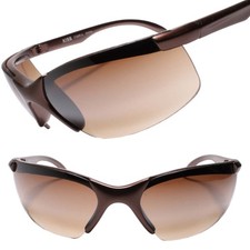 Athletic Baseball Sports Eyewear Lightweight Wrap Around Brown Sunglasses