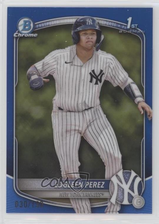 2025 Bowman Chrome Prospects Blue Refractor 30/150 Edgleen Perez #BCP-80 10v8
