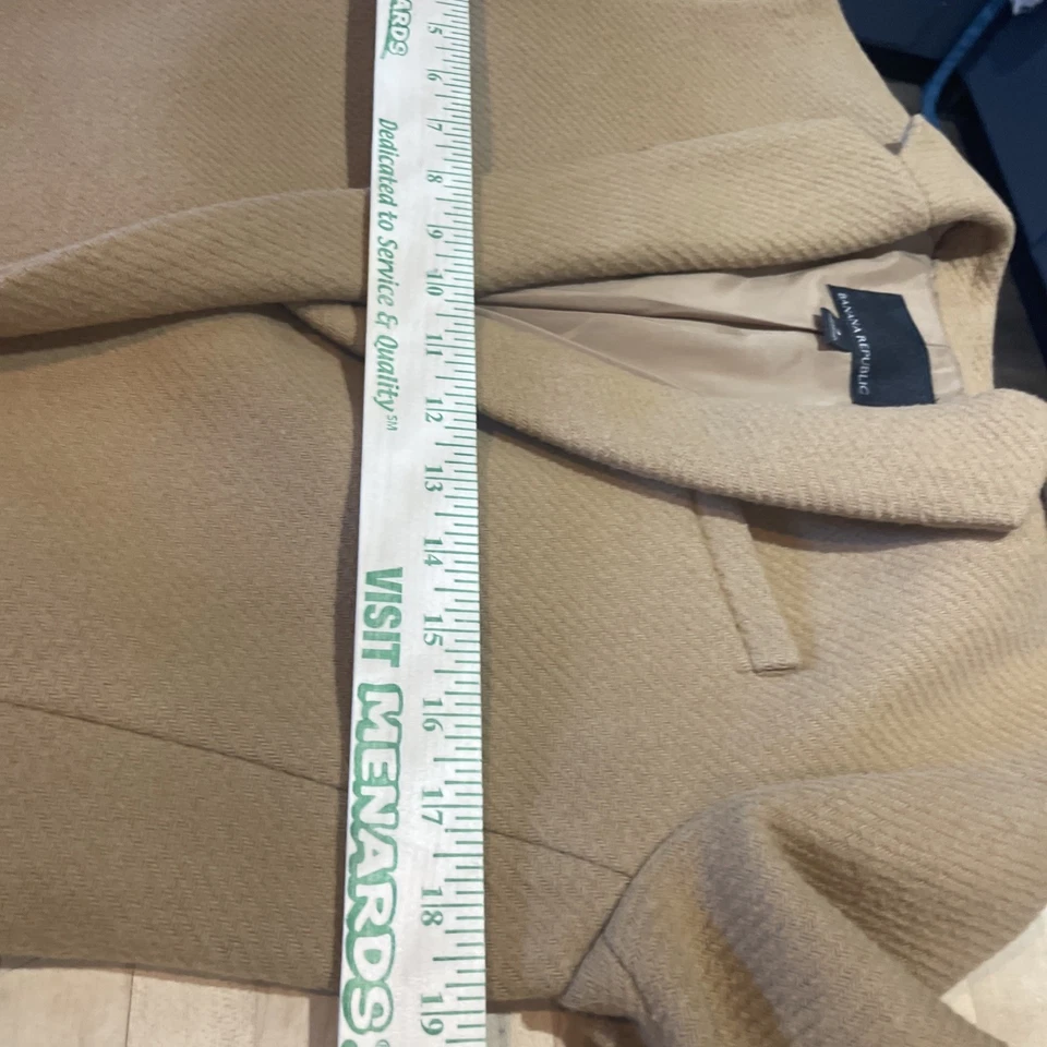Blazer Banana Republic Mezcla Lana Camel Doble Pecho Otoño Carrera Gorpcore 4 Foto 4 de 4