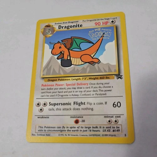Dragonite 5 Vintage WotC Wizards Black Star Promo Pokemon Card
