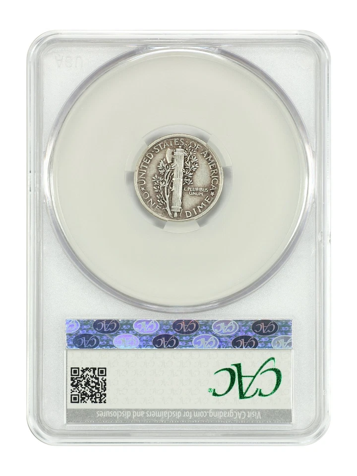 1921-D 10C CACG VF30 - Mercury Dime - Scarce Date - Image 2 of 4