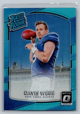 2017 Donruss Optic #198 Davis Webb Aqua #/299 New York Giants C84