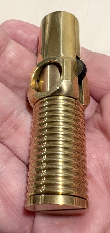 Vintage 3” Gold Plated Telescoping Pipe Lighter - Works!