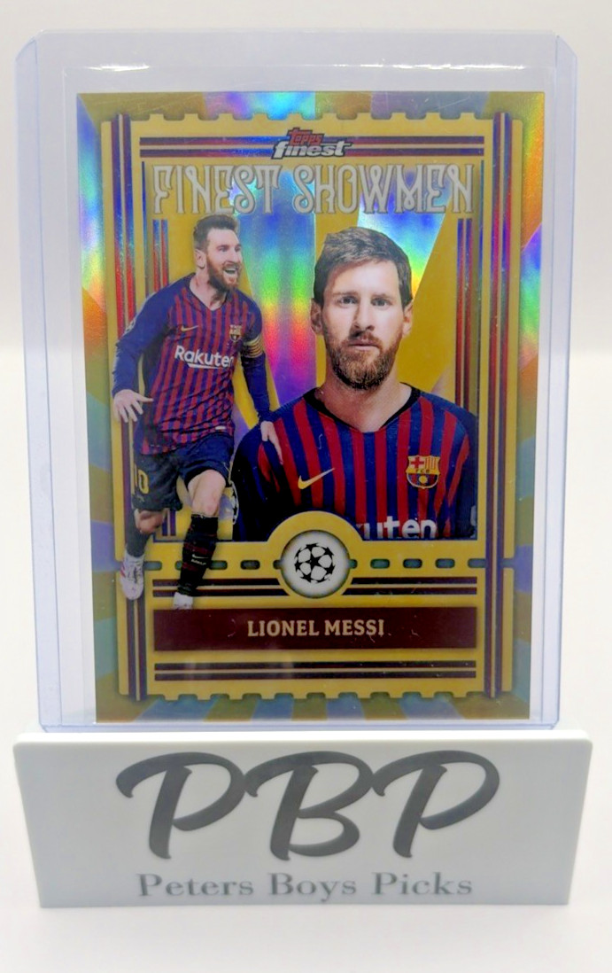 LIONEL MESSI 2025-26 Topps Finest UEFA Club Competitions Finest Showmen Barca