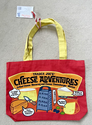 BRANDNEU Trader Joe's Baumwolle Beuteltasche Tasche Cheese Adventures BRANDNEU 2025 ERGÄNZUNG