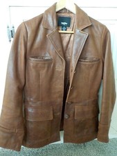 Woman Ladies Size Xs Massimo Brown Leather Jacket Lined