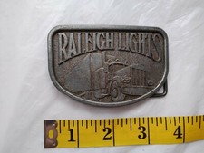 Belt Buckle Vintage Raleigh Lights Advertising Big Rig Semi Truck Trucker