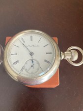 VINTAGE 18 SIZE ELGIN POCKET WATCH, GR. 96, KEEPING TIME, YEAR 1890, SIDEWINDER