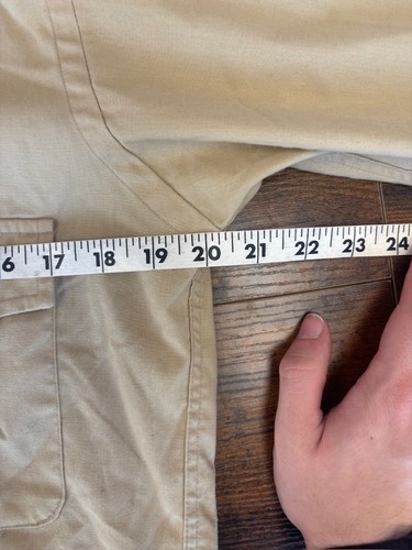 Camicia da caccia vintage anni 90 Eddie Bauer militare cespuglio marrone kaki con bottoni media - Foto 3 di 6