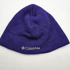 Columbia Girls Youth OS Beanie Cap Hat Purple Embroidered Logo