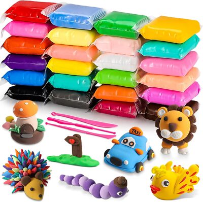 CiaraQ Modeling Clay Kit - 24 Colors Air Dry Ultra Light Clay, Safe & Non-Toxic