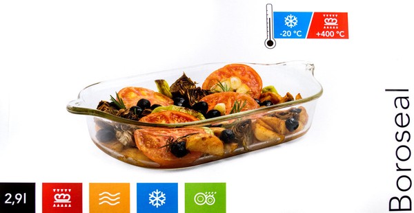 Lock&Lock Boroseal Auflaufform,Rechteckig,Borosilikatglas,2,9 Liter,Glas Schale-image