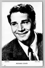 RPPC Real Photo Card Greetings From Richard Conte Movie Actor Vintage B/W