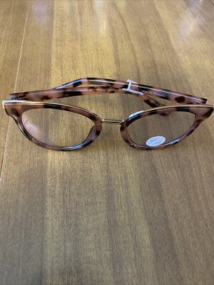 Nordstrom Round Acetate Bluelight Lens Pink Tort Glasses 