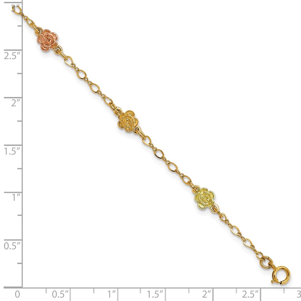 10k Tri-Color Black Hills Gold Roses Bracelet | eBay