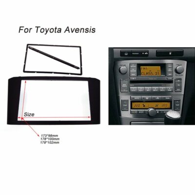 2 DIN Car Stereo Radio Fascia Panel Trim Kit Frame For Toyota Avensis 2002-2008