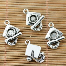 8pcs Tibetan silver color Graduationcap and Diploma design charms EF1887