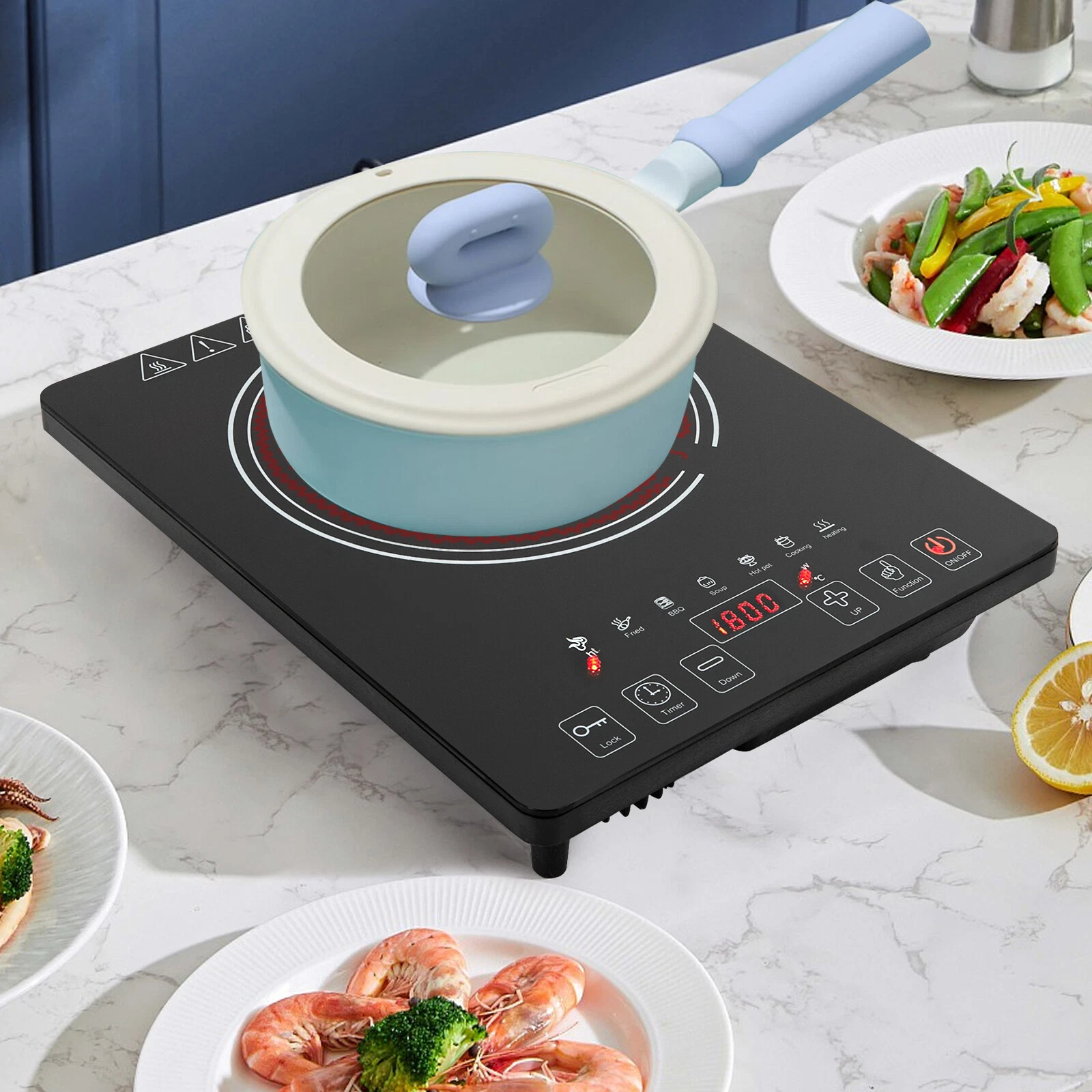 1800W Electric Cooktop Burner Cooktop Stove Top Built In Countertop LED Touch~
Opens in a new window