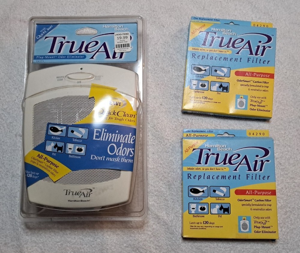 Air Purifier Cleaner Hamilton Beach Plug Mount TrueAir 04271 Odor Eliminator NOS