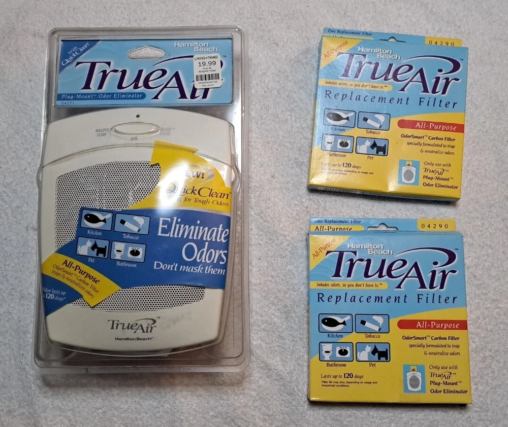 Air Purifier Cleaner Hamilton Beach Plug Mount TrueAir 04271 Odor Eliminator NOS